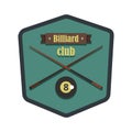 Retro vintage logo emblem billiard game