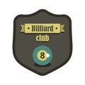 Retro vintage logo emblem billiard game