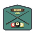 Retro vintage logo emblem billiard game