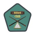 Retro vintage logo emblem billiard game