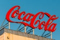 Retro Vintage Logo Sign Brand of Coca-Cola, Coke, On Roof