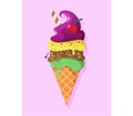 Retro Vintage Logotype of Ice cream