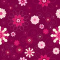 Retro/vintage/modern floral seamless background