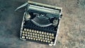 Retro vintage old dusty typewriter photo