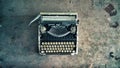 Retro vintage old dusty typewriter photo