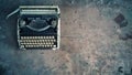 Retro vintage old dusty typewriter photo