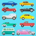 Retro vintage old style car vehicle automobile exclusive speed sport transport antique garage classic auto vector Royalty Free Stock Photo