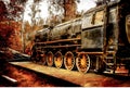 Retro vintage old train background Royalty Free Stock Photo