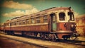 Retro vintage old train background Royalty Free Stock Photo