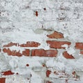 Retro Vintage Red Brick Wall With White Plaster Frame Backgroun Royalty Free Stock Photo