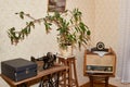 retro vintage room of old house. decor, interior items