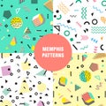 Retro vintage 80s or 90s fashion style. Memphis seamless pattern. Trendy geometric elements. Modern abstract design