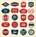 Retro vintage sale badges and labels collection