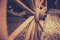 Disused old cart wheel closeup Royalty Free Stock Photo