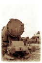 Old disused coal steam locomotive Royalty Free Stock Photo