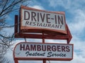 Retro Vintage Sign For A Drive-In Restaurant Royalty Free Stock Photo