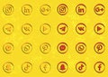 Retro Vintage Social Media Icons Royalty Free Stock Photo