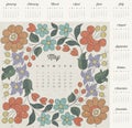 Retro vintage style calendar design. Royalty Free Stock Photo