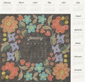 Retro vintage style calendar design. Royalty Free Stock Photo