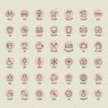 Retro Vintage style Icon collection. Royalty Free Stock Photo