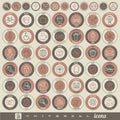 Retro Vintage style Icon collection. Royalty Free Stock Photo