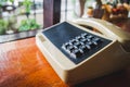 Retro vintage style old telephone,Phone push button dial vintage Royalty Free Stock Photo