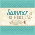 Retro vintage summer poster with sea, anchor and f