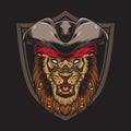 Vintage Pirates Lion Illustration