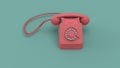 Retro old phone image 3d render Royalty Free Stock Photo