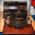Retro vintage typewriter front view