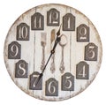 Retro vintage wall clock isolated Royalty Free Stock Photo