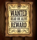 Retro and vintage wanted poster design Royalty Free Stock Photo