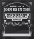 Retro Vintage Wedding Chalkboard invitation