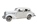 Retro vintage white dream wedding car isolated