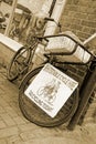 Retro vintage whitstable cycle hire sepia