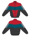Retro vintage windbreaker hoodie jacket template