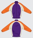 Retro vintage windbreaker hoodie jacket template varsity design Royalty Free Stock Photo