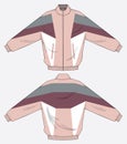 Retro vintage windbreaker hoodie jacket template varsity design Royalty Free Stock Photo