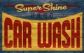Retro Vintage Wood Car Wash Sign Royalty Free Stock Photo