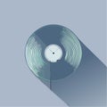 Retro Vinyl Record with Long Shadow Royalty Free Stock Photo
