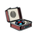 Retro vinyl record player Royalty Free Stock Photo