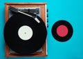 Retro vinyl record player, lp record Royalty Free Stock Photo