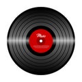Retro vinyl record with red label. Vector Royalty Free Stock Photo