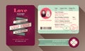 Retro Visa Passport Wedding Invitation card