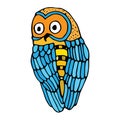 Retro vivid owl illustration