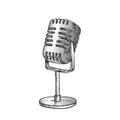 Retro Vocal Radio Microphone Color Vector Royalty Free Stock Photo