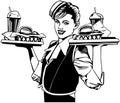 Retro Waitress Royalty Free Stock Photo