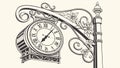 Retro Wall Clock with Bell, Vintage Timepiece Decoration, vector design Generative AI Royalty Free Stock Photo