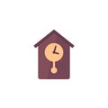 Retro wall watch vector icon, flat design Royalty Free Stock Photo