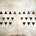 Retro wallpaper with faded black triangle pattern. Vintage abstract background. Old concrete texture. Generative AI Royalty Free Stock Photo